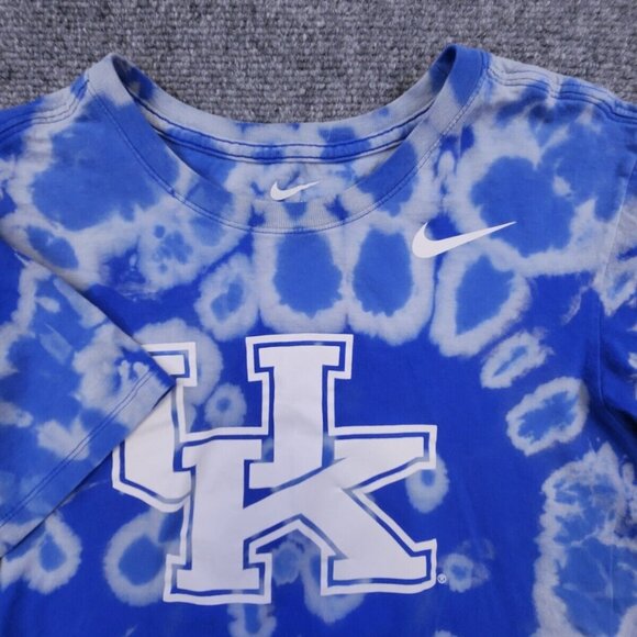 The Nike Tee Athletic Cut Blue Tie Dye Shirt Short Sleeve University Of Kentucky - Picture 1 of 8
